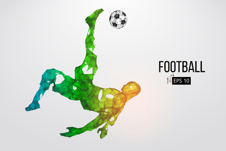 Silhouette of a football player from particlesのイラスト素材