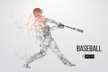 Silhouette Of A Baseball Player Dots Lines Triangles Text Color Effects And Background On A Separate Layers Color Can Be Changed In One Click Vector Illustration の素材 Fy ストックフォトのamanaimages Plus
