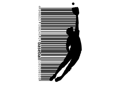 Silhouette of a baseball player. Vector illustration.の写真素材