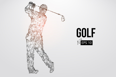 Silhouette of a golf player. Vector illustrationのイラスト素材