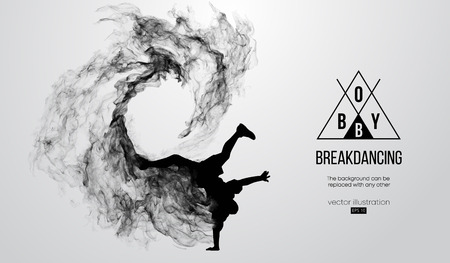 silhouette of a breakdancer, man, breaker breakingのイラスト素材