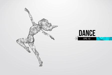 Abstract silhouette of a wireframe dancing woman. Dancer, girl, ballerina on the white background. Convenient organization of eps file. Vector illustration. Thanks for watchingのイラスト素材