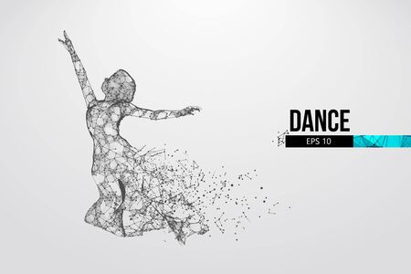 Abstract silhouette of a wireframe dancing woman. Dancer, girl, ballerina on the white background. Convenient organization of eps file. Vector illustration. Thanks for watchingのイラスト素材