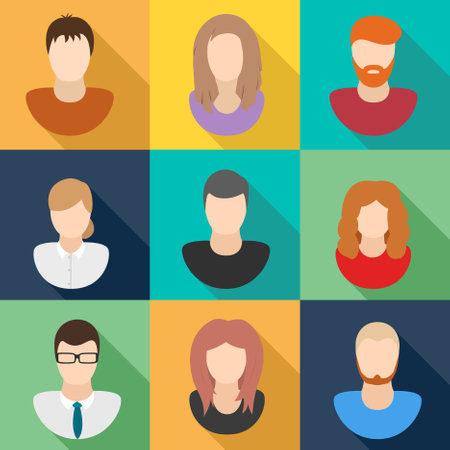 Avatar set. men and women avatars collection. people avatars flat design