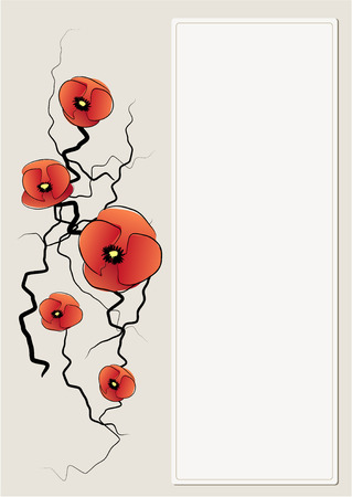 vector background with poppy flowers.のイラスト素材