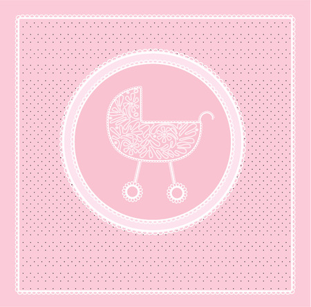 Background with a children's carriageのイラスト素材