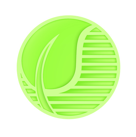 Vector ecological icon with green sheetのイラスト素材