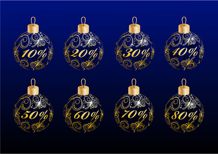 Christmas ball decorated with an ornament. Vector  illustration.のイラスト素材