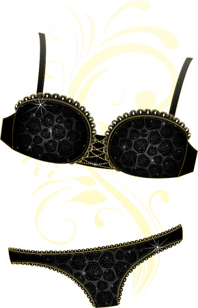Black lingerieのイラスト素材