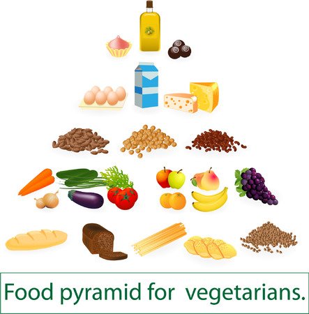 Food pyramid for  vegetarians. のイラスト素材