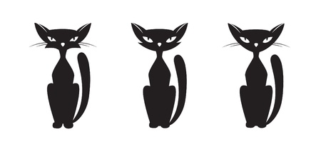 Silhouette of a black cat.のイラスト素材