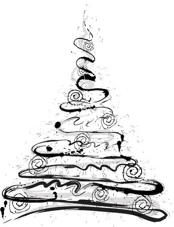 Grunge Christmas treeのイラスト素材