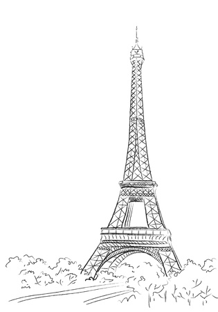 Paris, background with the Eiffel towerのイラスト素材