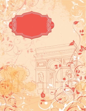 background Arc de Triomphe,  Triumphal arch, Paris, Franceのイラスト素材