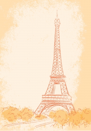 Paris, background with the Eiffel towerのイラスト素材