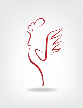 stylized cock on the gr?y backgroundの写真素材