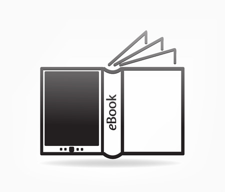 E-book reader, e-reader, book  vector iconsのイラスト素材