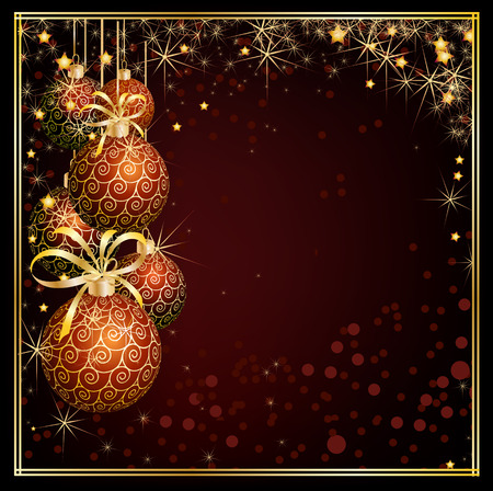Christmas decoration on abstract background, vector illustrationのイラスト素材