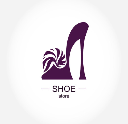 Logo shoe store, shop, fashion collection, boutique label.のイラスト素材
