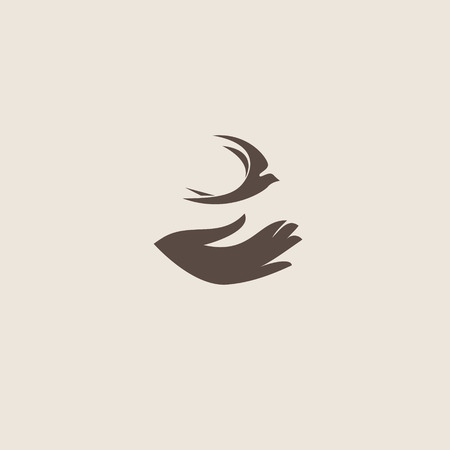 Swallow bird abstract vector logo design template.のイラスト素材