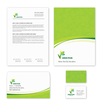 Eco green leaf logo template.のイラスト素材