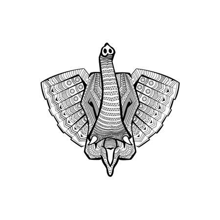 The head of an elephant, decoration ornamentのイラスト素材