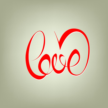 love curly calligraphy sign. Love calligraphy heartsのイラスト素材