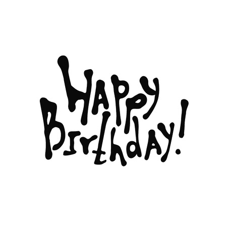 Happy Birthday. Hand lettering. Handmade calligraphy. vectorのイラスト素材