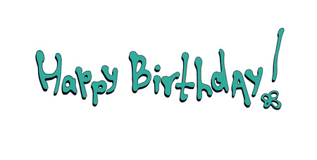 Happy Birthday. Hand lettering. Handmade calligraphy. vectorのイラスト素材