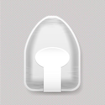 Empty yellow polystyrene food tray isolated on white.  Plastic Food Container for Chickenのイラスト素材