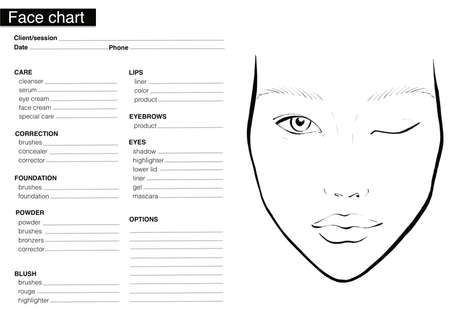 women face chart in black and whiteの写真素材