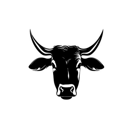 Black angus logo design template. cow, bull logo design.のイラスト素材
