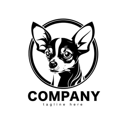 The head of chihuahua dog. Dog vector illustration. Company logo designのイラスト素材