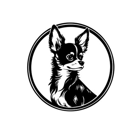 The head of chihuahua dog. Dog vector illustration. Company logo designのイラスト素材
