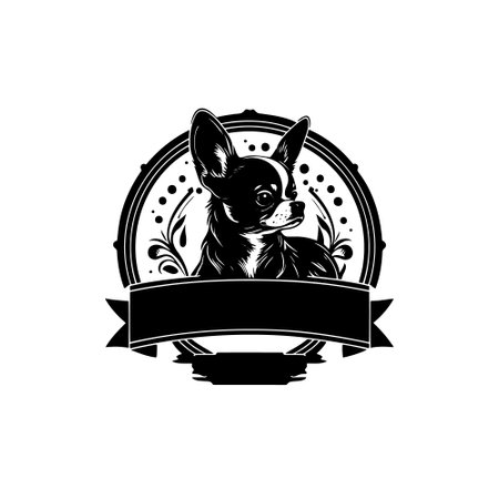 The head of chihuahua dog. Dog vector illustration. Company logo designのイラスト素材