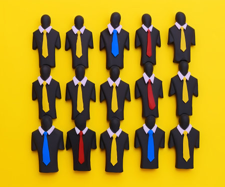 Group of abstract men in a tie, team concept.の素材