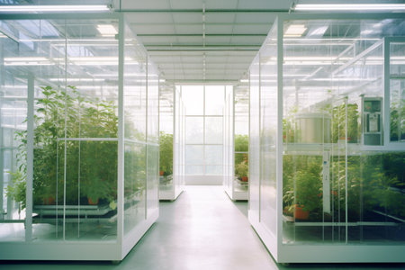 Modern Intelligent Glass Greenhouse for Agriculture.の素材