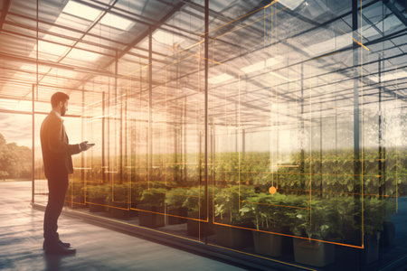 Modern Intelligent Glass Greenhouse for Agriculture.の素材