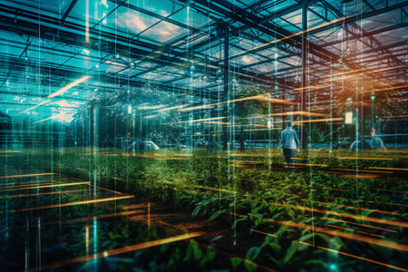 Modern Intelligent Glass Greenhouse for Agriculture.の素材