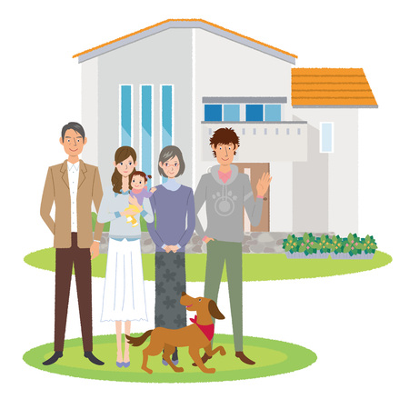 Family and homeのイラスト素材