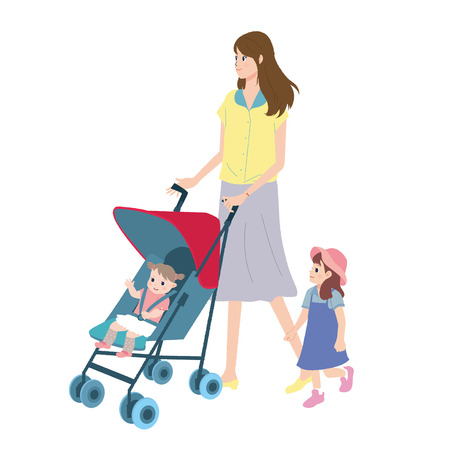 Women during child-rearingのイラスト素材