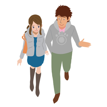 couple illustrationsのイラスト素材