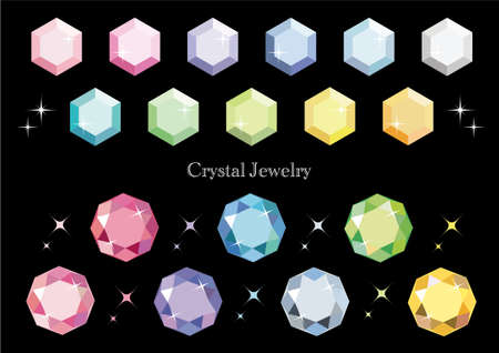 Crystal jewelry parts illustration (jewel) Diamondのイラスト素材