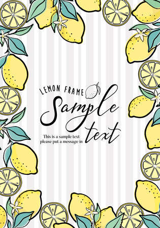 Border frame of the lemon (stripes)のイラスト素材