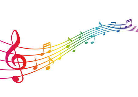 Musical score illustration (Staves and notes) Musicのイラスト素材