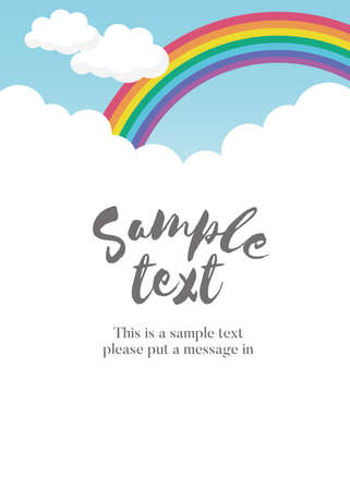 Sky and rainbow background frame (vertical)のイラスト素材