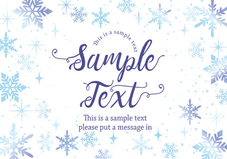 Winter glitter snowflake background frameのイラスト素材