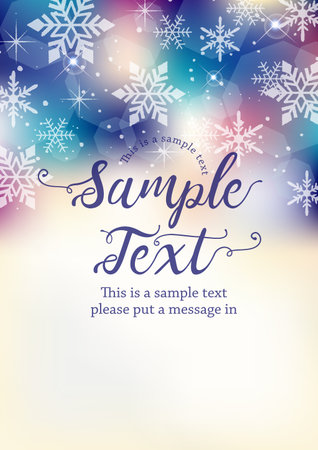 Winter glitter snowflake background frameのイラスト素材