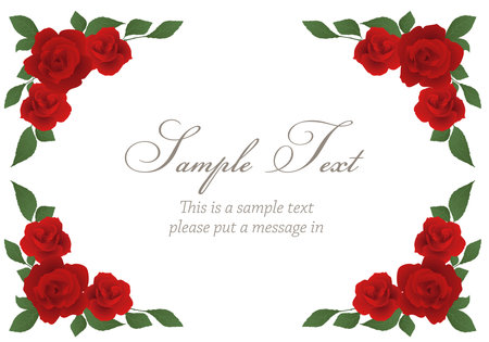 Elegant and luxurious rose corner frame (red)のイラスト素材