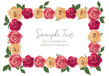 Elegant and luxurious rose frame (pink)のイラスト素材